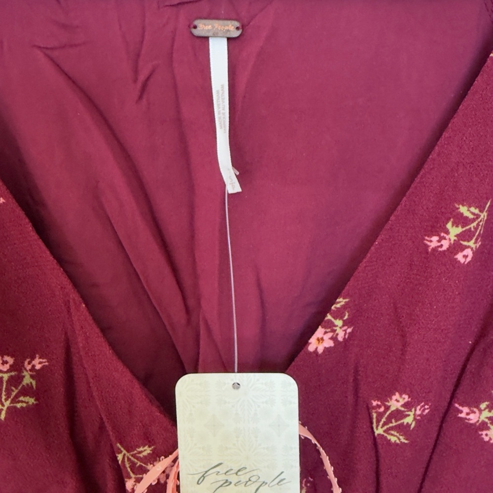 NWT Free People “Everyone’s Favorite Mini Dress” in Red, size Small - Picture 9 of 9